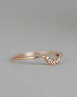 Anna Sheffield Champagne Diamond Tiny Crescent Band