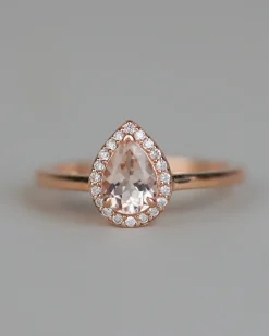 Anna Sheffield Morganite Pear Rosette Ring