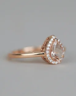 Anna Sheffield Morganite Pear Rosette Ring