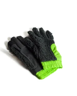Aristide Fleece Gloves - Lime And Charcoal