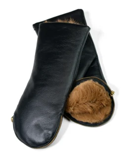Aristide Fur Lined Mittens - Camel