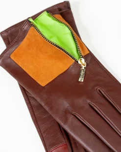 Aristide Square Gloves - English Tan And Lime
