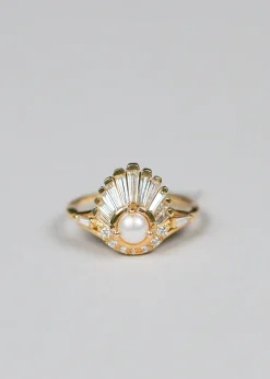 Artemer Pearl & Diamond Shell Ring