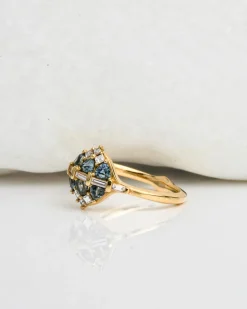 Artemer Teal Sapphire Cluster Ring
