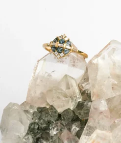 Artemer Teal Sapphire Cluster Ring