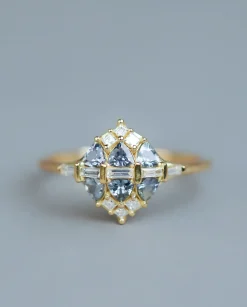 Artemer Teal Sapphire Cluster Ring