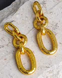 Ben Amun Hammered Link Earrings