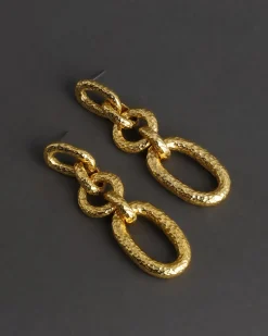 Ben Amun Hammered Link Earrings