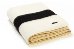 Blacksaw The Siempre Recycled Blanket- Ivory With Black Stripe