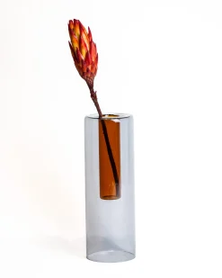 Block Design Large Reversible Glass Vase