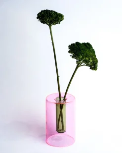 Block Design Small Reversible Glass Vase