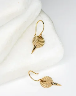Dmd Metal Black Diamond Palum Drop Earrings