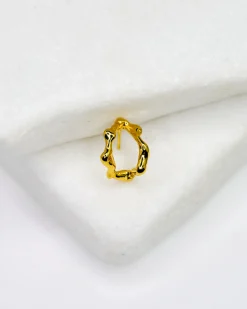 Faris Gold Plated Lava Dua Earring