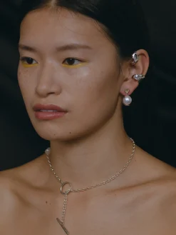 Faris Silver Warp Ear Cuff
