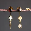 Grainne Morton Double Detachable Victorian Drop Earrings Garnet And Pearl