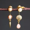 Grainne Morton Double Detachable Victorian Drop Earrings Moonstone And Cameo