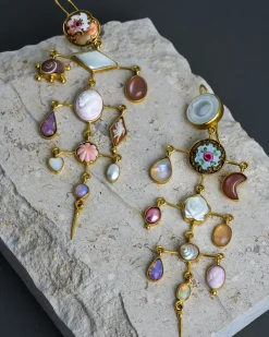 Grainne Morton Multilayer Balance Victorian Drop Earrings Peach