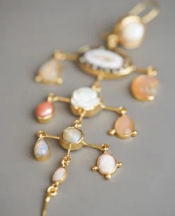 Grainne Morton Multilayer Balance Victorian Drop Earrings Peach