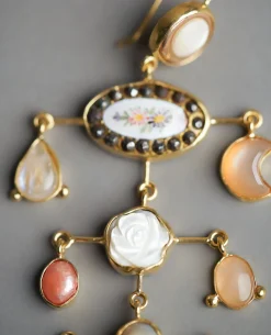 Grainne Morton Multilayer Balance Victorian Drop Earrings Peach