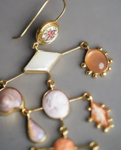 Grainne Morton Multilayer Balance Victorian Drop Earrings Peach