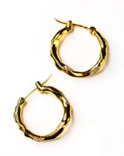 Joanna Laura Constantine Wave Hoops With Stones