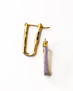 Joanna Laura Constantine Wave Chain Earrings Lavender