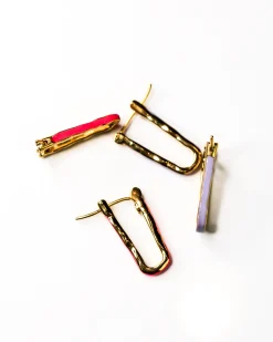 Joanna Laura Constantine Wave Chain Earrings Lavender