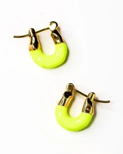 Joanna Laura Constantine Mini Wave Hoops Neon