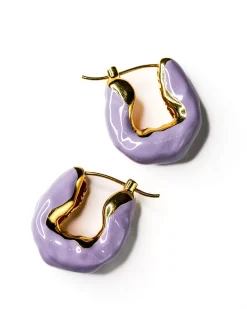 Joanna Laura Constantine Statement Wave Hoops Lavender