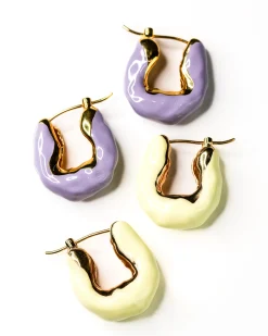 Joanna Laura Constantine Statement Wave Hoops Lavender