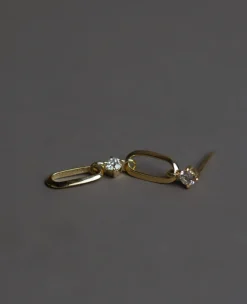 Lizzie Mandler Mismatched Double Diamond Link Earrings