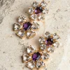 Pakera Pakera Las Flores Earrings Clear + Burgundy