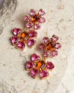 Pakera Pakera Las Flores Earrings Pink + Citrine
