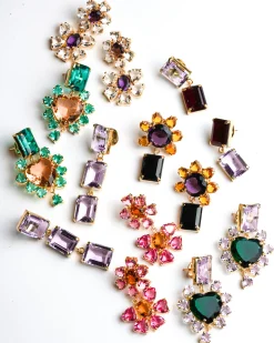 Pakera Pakera Las Flores Earrings Pink + Citrine
