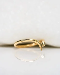 Rokosz Open Snake Ring With Diamond Head
