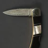 Santa Fe Stoneworks 3" Damascus Steel Knife - Jet & Mammoth Tusk