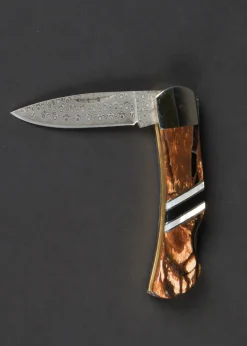 Santa Fe Stoneworks 3" Damascus Steel Knife - Mammoth Tusk