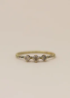 Satomi Kawakita Homespun Three Stone Brown Diamond Ring