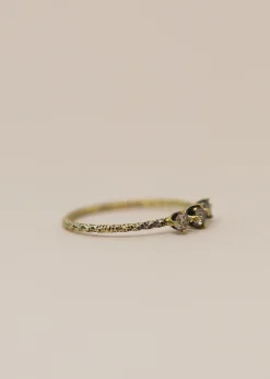 Satomi Kawakita Homespun Three Stone Brown Diamond Ring