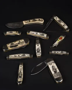 Scrimshaw Boot Knife With Rose