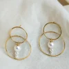 White/Space Triple Pearl Scarpa Earrings