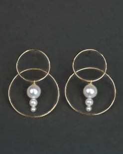 White/Space Triple Pearl Scarpa Earrings